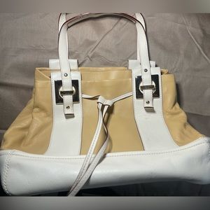 Large Kate Spade satchel bag like new tan and white